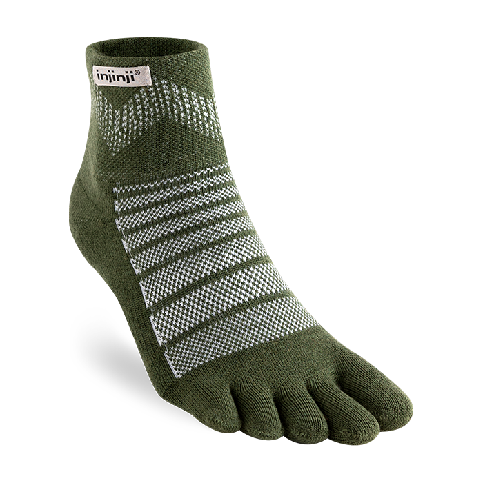 Injinji Outdoor Midweight Merino Wool Mini Crew Toe Socks