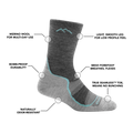 Darn Tough Womens Hiker Light Weight Micro Crew Sock with Cushion 1967