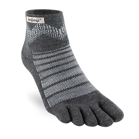 Injinji Outdoor Midweight Merino Wool Mini Crew Toe Socks