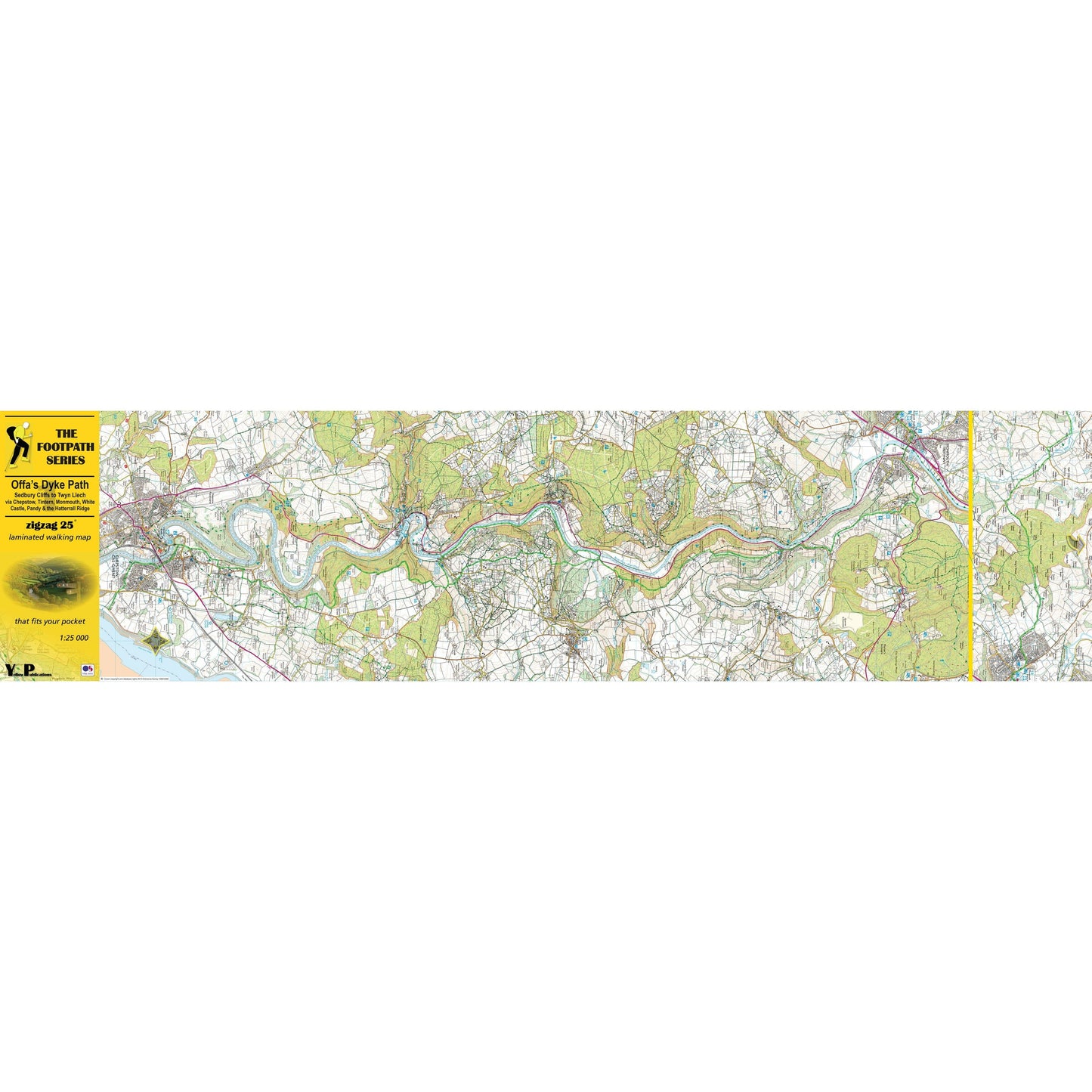 Yellow Publications Offas Dyke Path 1 Sedbury Cliffs Zigzag Map